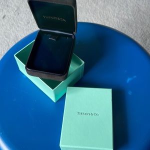 Tiffany velvet necklace box in a box. Perfect condition.
